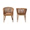 Baxton Studio Mario Modern Bohemian Natural Brown Finished Teak Wood and Rattan 2-Piece Dining Chair Set 232-2PC-13249-ZORO - alternate 2